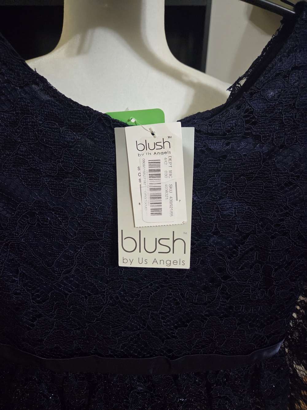 Blush Girls Navy to Gold Ombre Lace Party Dress - Picture 2 of 5